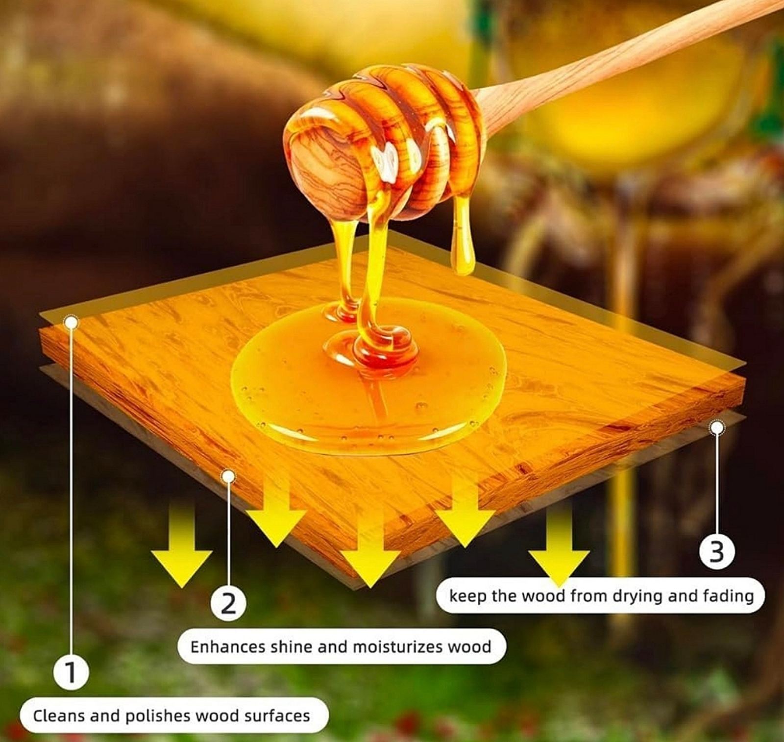 Poređenje drveta pre i posle nanošenja Beewax voska