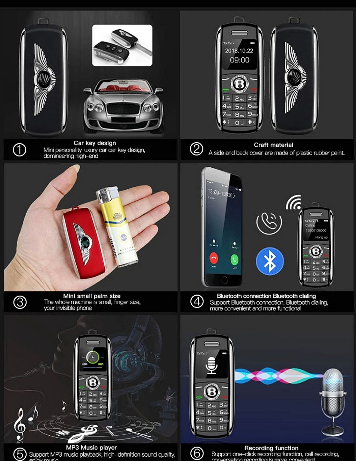 Mini Bentley telefon u ruci – minimalne dimenzije i laka upotreba
