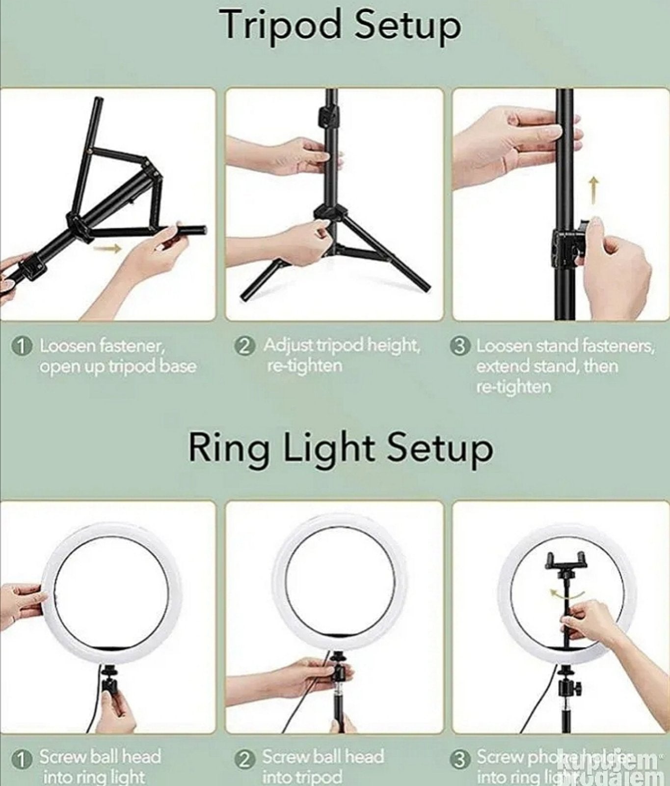 Praktičan i lagan dizajn Ring Light 12" QX300 za jednostavno korišćenje