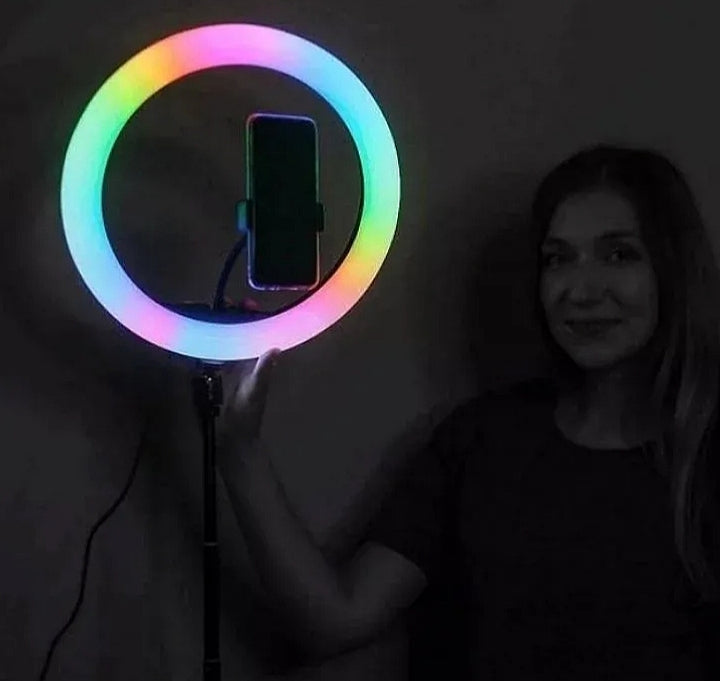 Šareni RGB Ring Light 36cm 3D-36 sa rotirajućim dizajnom i podesivim stativom