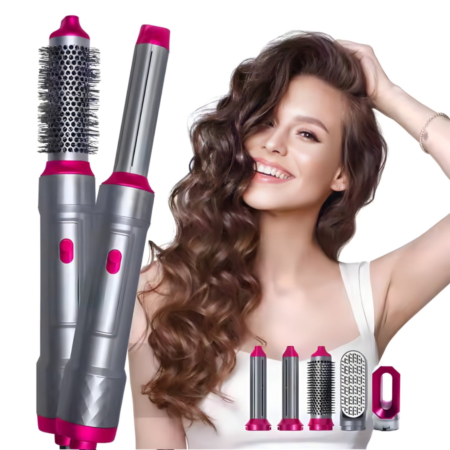 5u1 Styler za Kosu – Multifunkcionalni Uređaj za Feniranje, Ispravljanje, Uvijanje i Volumen