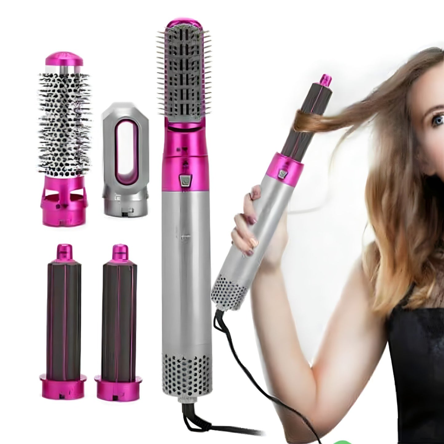 5u1 Styler za Kosu – Multifunkcionalni Uređaj za Feniranje, Ispravljanje, Uvijanje i Volumen