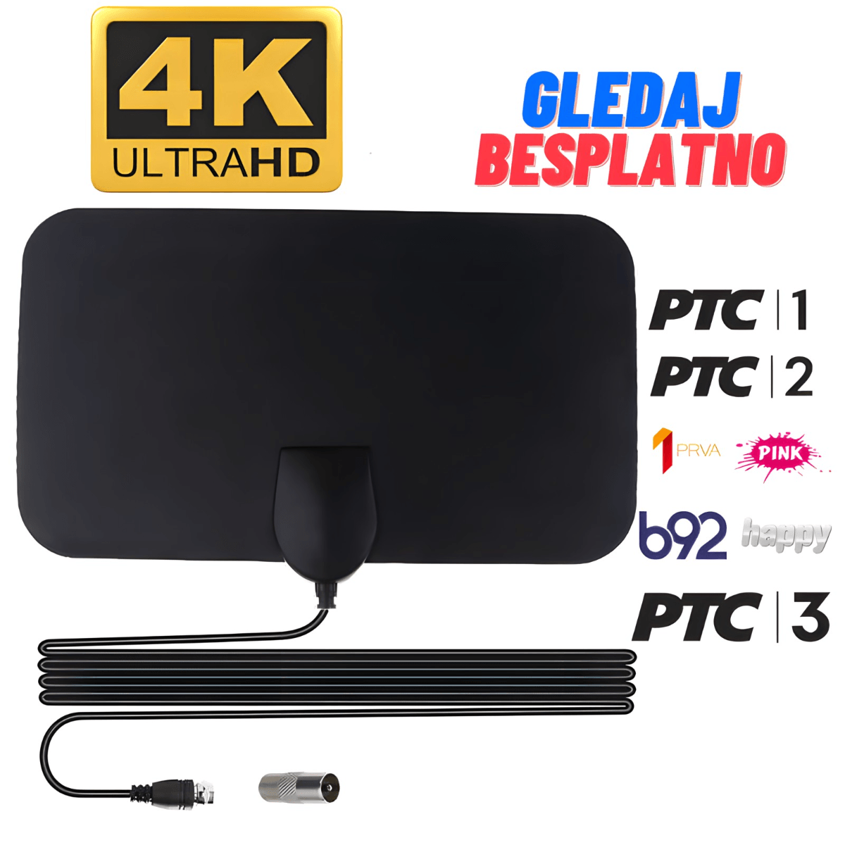 Digitalna Sobna TV Antena DVB-T2, Full HD