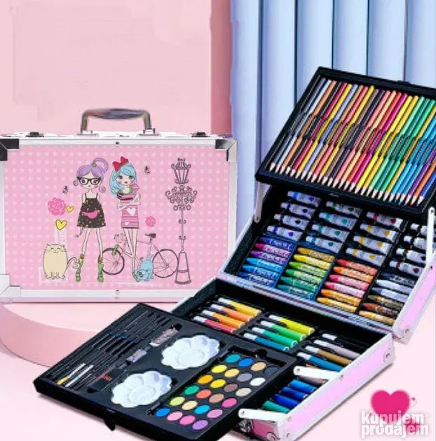 Unicorn umetnicki set u metalnom koferu