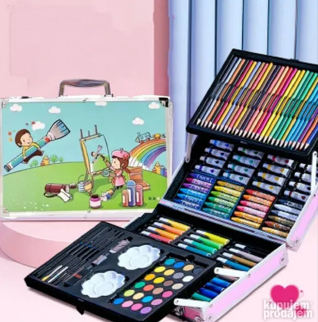 Unicorn umetnicki set u metalnom koferu