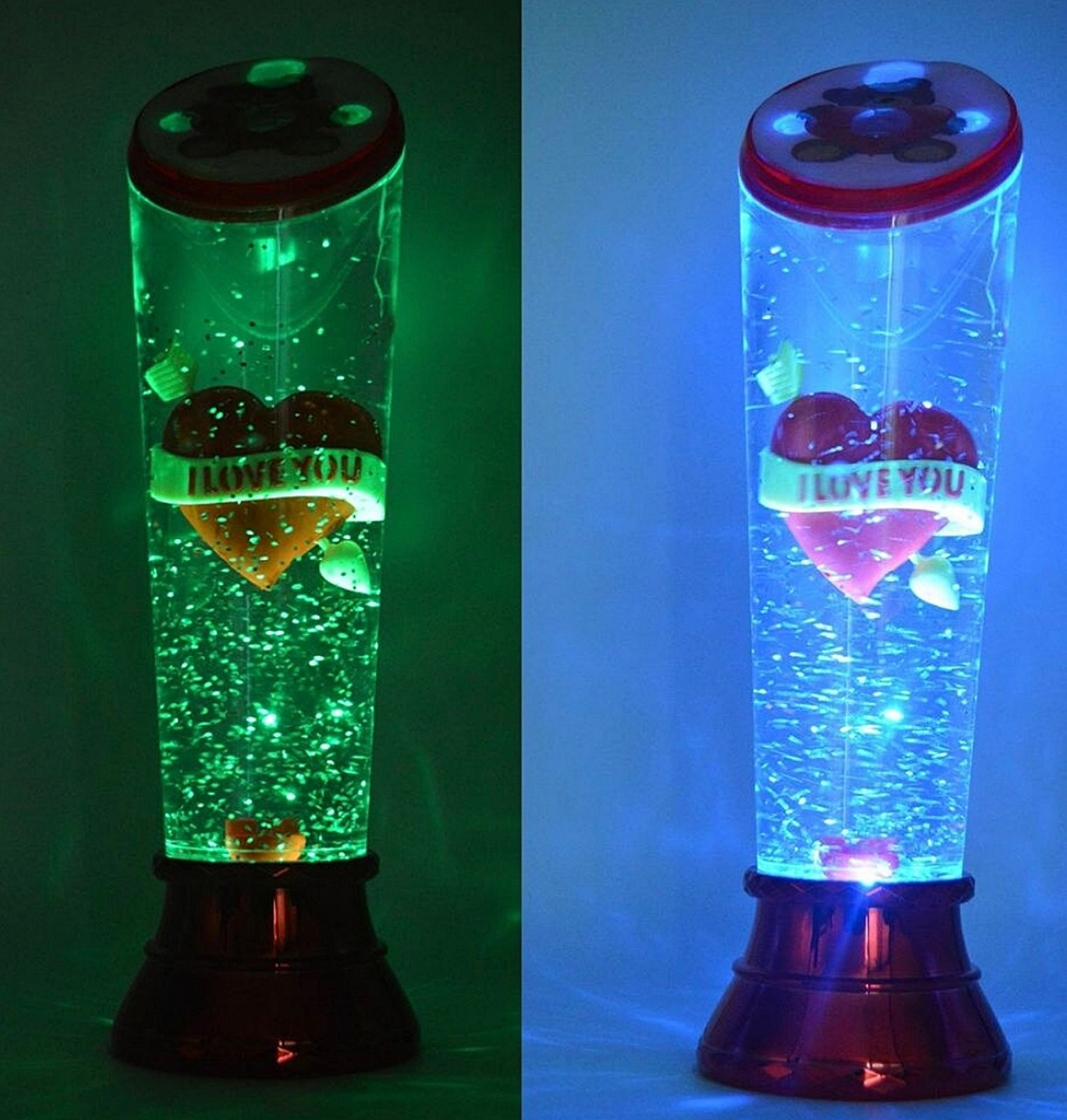 Svetlece srce lampa u staklenom zvonu