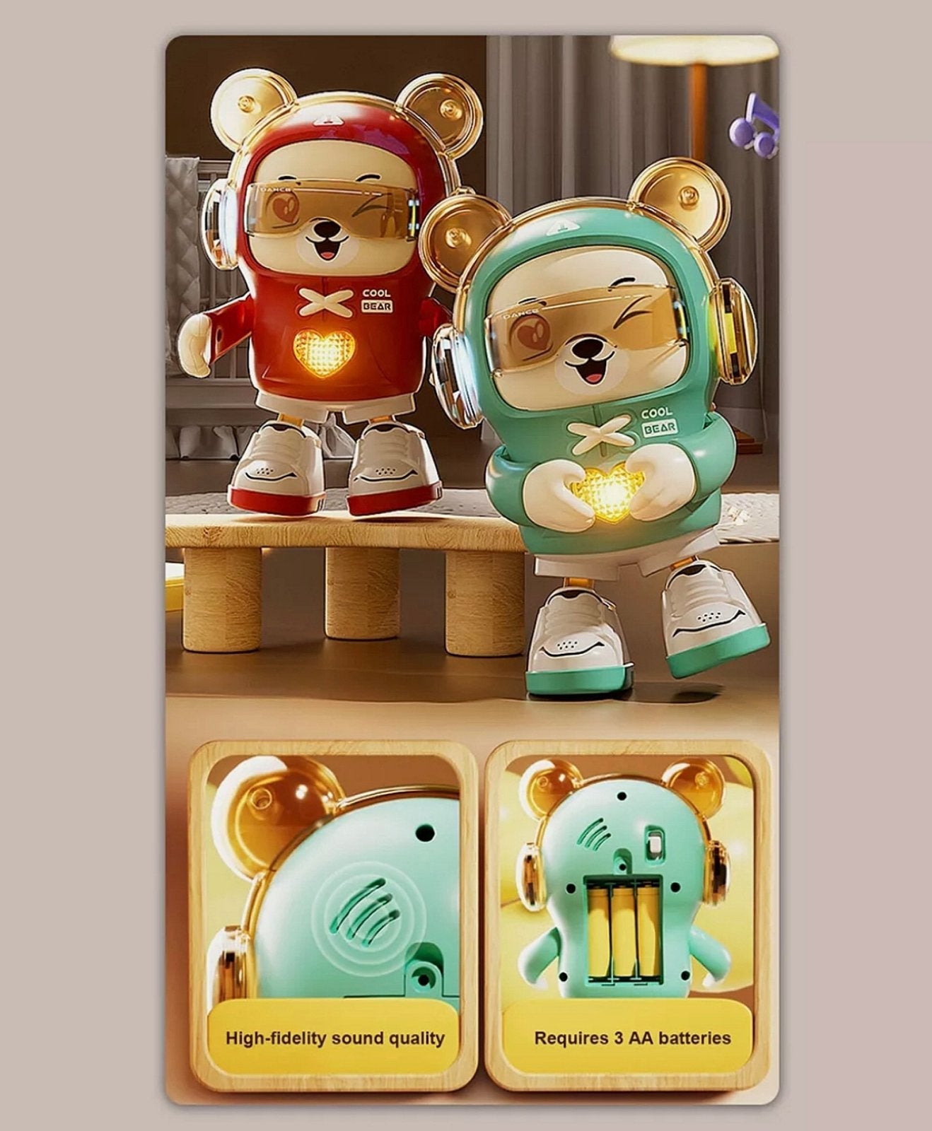 Veseli disko meda – Igračka koja peva, pleše i svetli! 🧸🎶✨