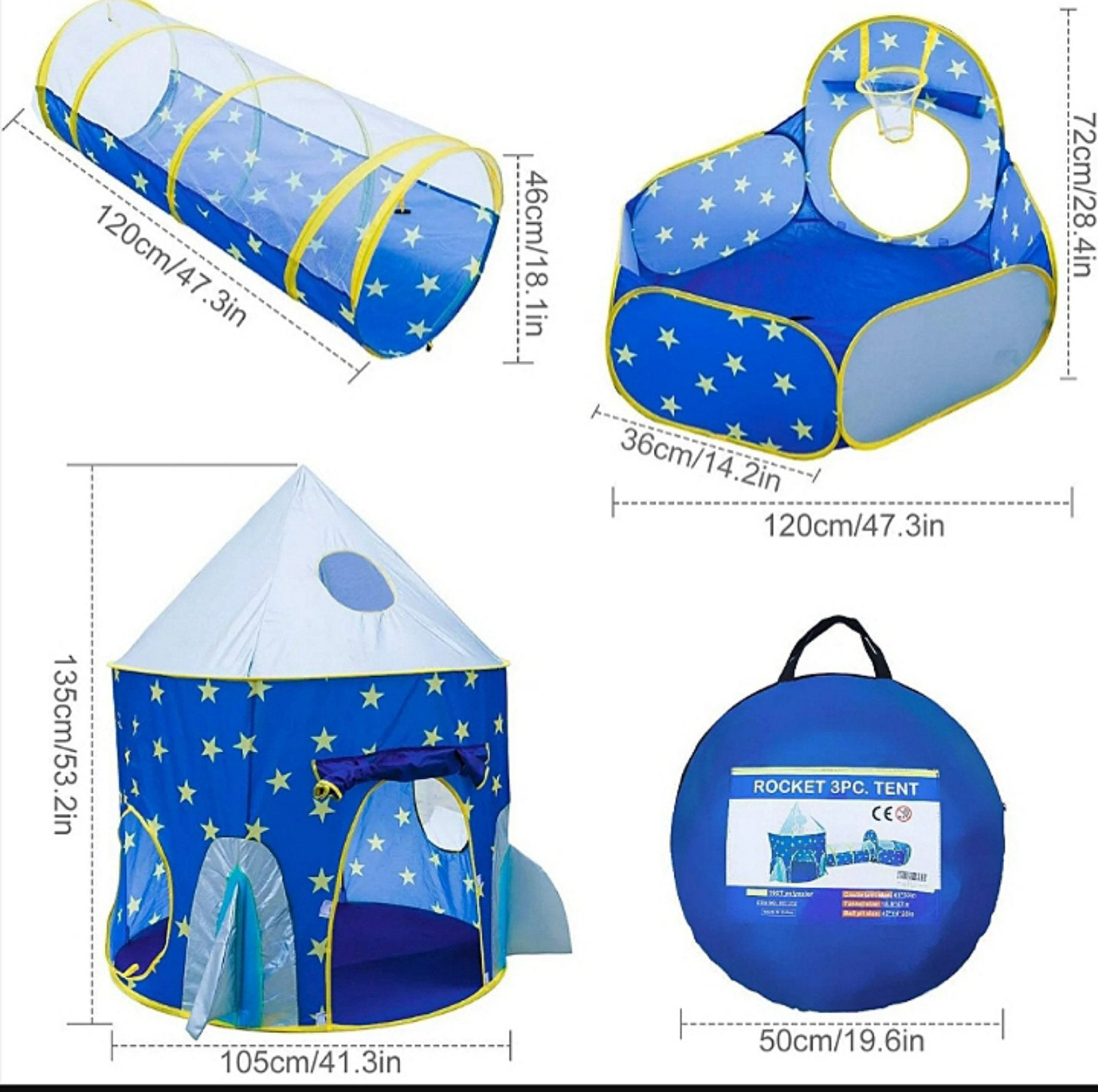 Savršen poklon za dečake – plavi šator sa zvezdicama