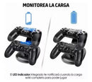 Bočni prikaz PS4 duplog punjača sa jasno vidljivim portovima