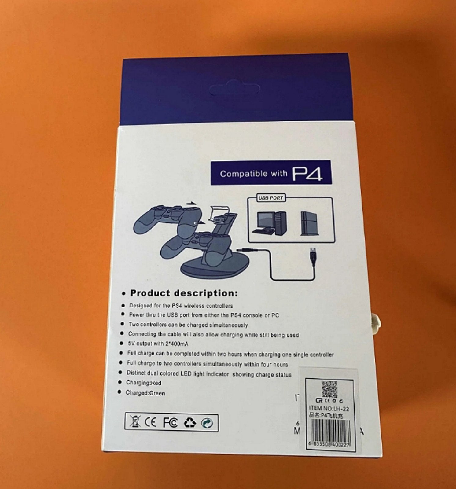 PS4 dupli punjač sa istaknutim LED svetlom tokom punjenja