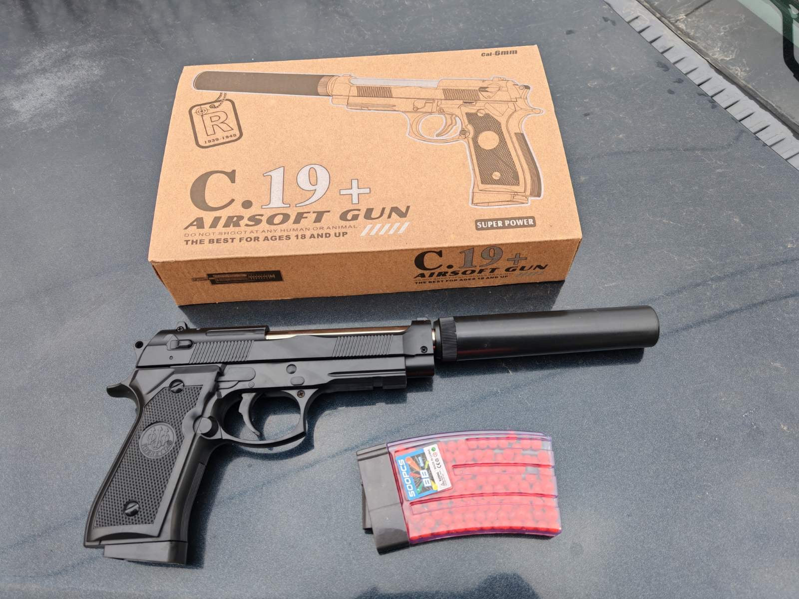 Metalni Airsoft C19+ sa prigušivačem