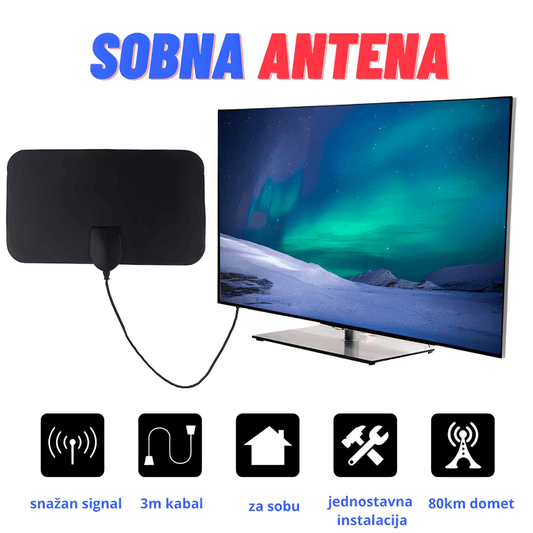 Digitalna Sobna TV Antena DVB-T2, Full HD