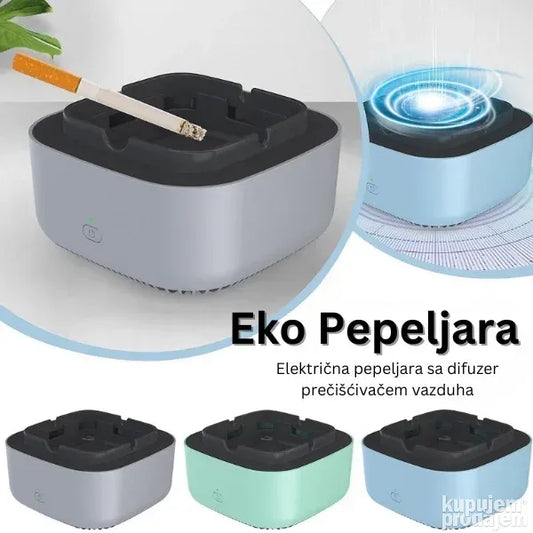 EKO Pepeljara sa Filterom i Difuzerom – Uklanja Duvanski Dim i Pročišćava Vazduh