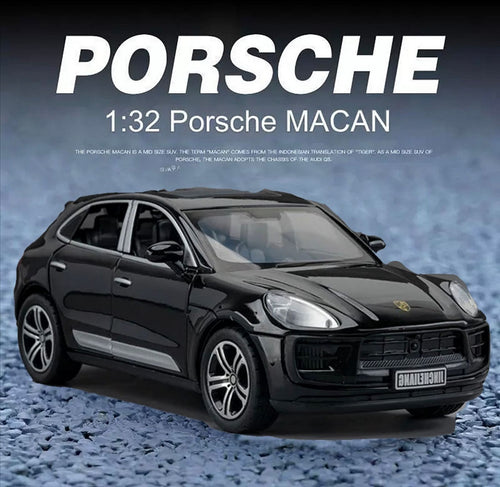 Metalni Porsche Macan T sa svetlecim farovima koji otvara vrata, gepek i haubu
