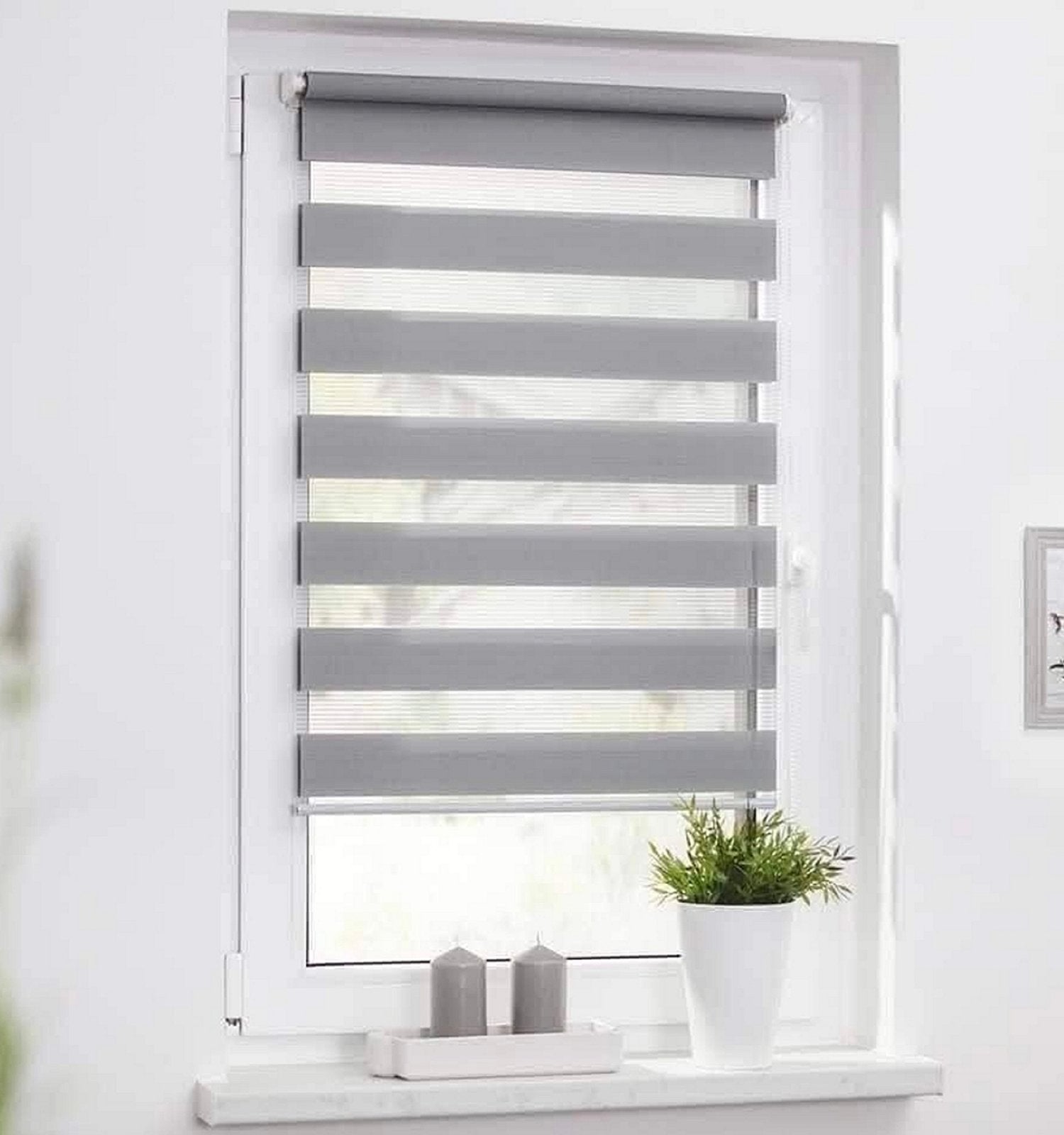 Elegante siva zebra rolo zavese