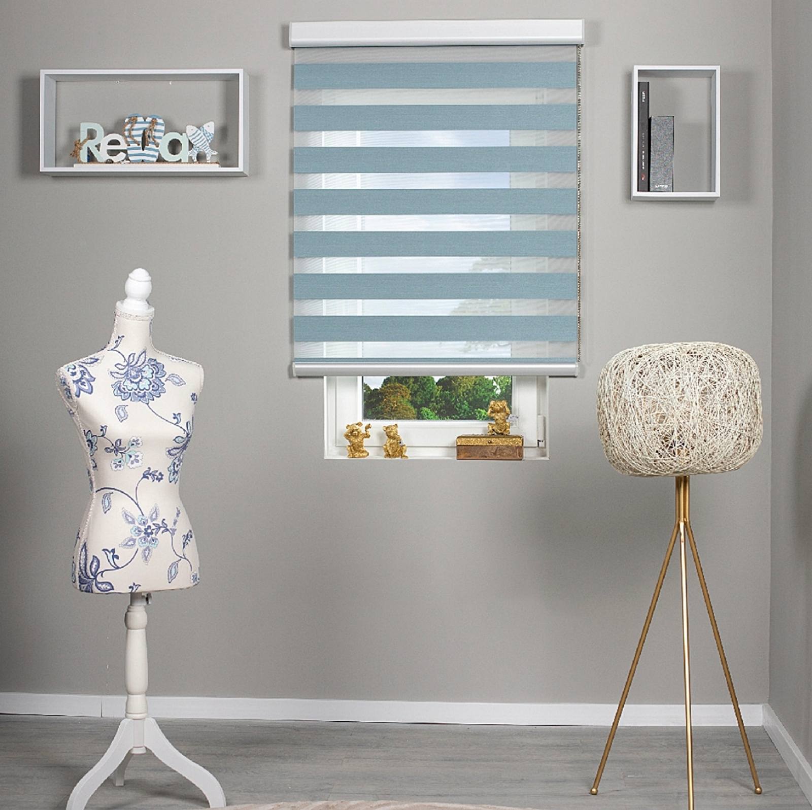 Elegante Plave zebra rolo zavese