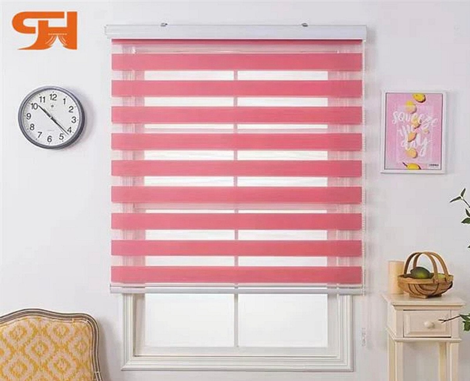 Dan noć ( Zebra ) Roze zavesa
