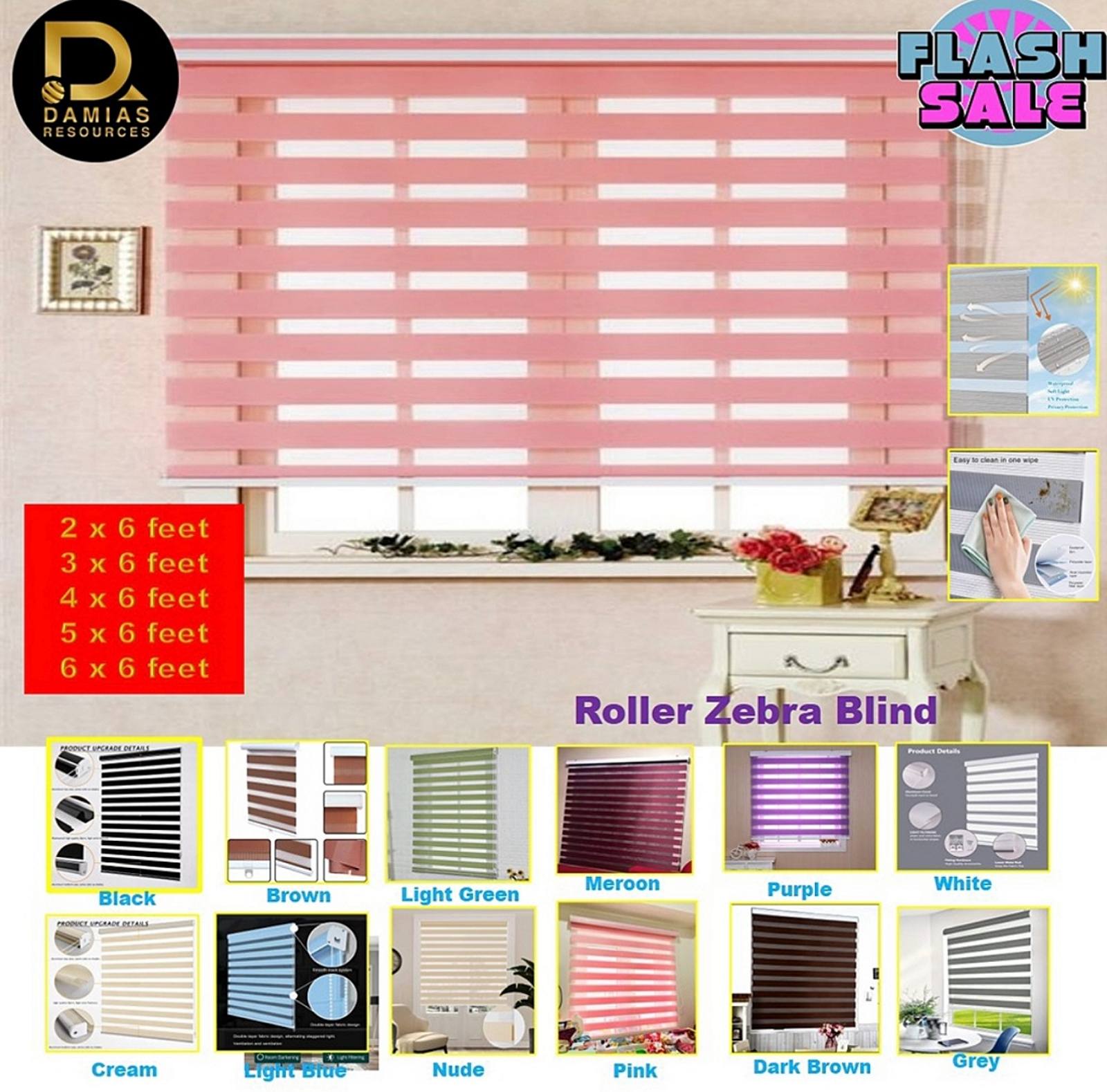 Filtriranje svetlosti kroz roze zebra zavesu