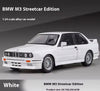 Metalni Bmw E30 M3 sa svetlecim farovima koji otvara vrata haubu i gepek
